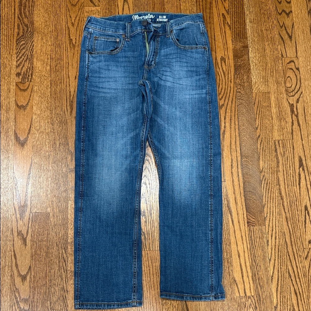 Wrangler Men's Slim Straight Blue Jeans 32x30